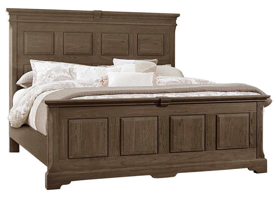 Vaughan-Bassett Heritage Queen Mansion Bed in Cobblestone Oak image